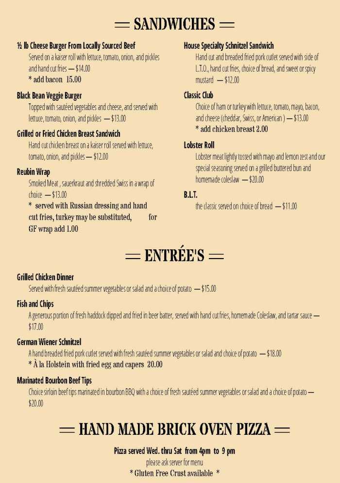 Page 2 of menu, Freaky Tiki Bar & Grill & Cafe Mooney Bay Plattsburgh, NY