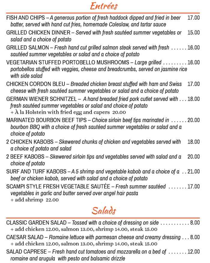 Page 4 of menu, Freaky Tiki Bar & Grill & Cafe Mooney Bay Plattsburgh, NY